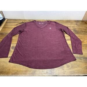 Ariat® Ladies Periscope Laguna Top Long Sleeve Shirt Size 2XL Burgundy